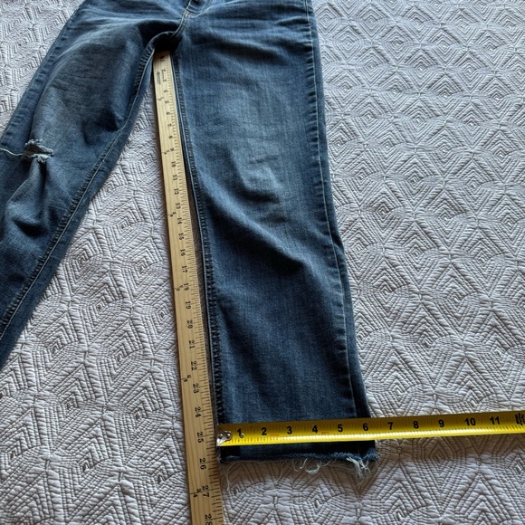 Kut from the Kloth Distressed Blue Ankle Jeans Sz 4 RENA HIGH RISE STRAIGHT LEG - Picture 11 of 16